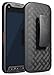 Nakedcellphone Case with Clip Compatible with Kyocera Duraforce Pro Phone, [Black Tread] Slim Ribbed Kickstand Cover and [Rotating/Ratchet] Belt Hip Holster Combo fits E6810, E6820, E6830, E6833