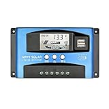 AOSHIKE 60A MPPT Solar Charge Controller with LCD Display,Multiple Load Control Modes,New Mppt Technical Maximum Charging Current (60A)