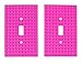 Classic Light Switch Baseplate Covers by Strictly Briks | Building Bricks Base Plates | 100% Compatible with All Major Brands | Unique Cover for Bedrooms and Play Rooms | 2 Pack Magenta