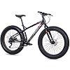 CHRISSON Fat Three Fatbike Mountainbike, 26 inch, zwart-rood, hardtail Fat Tyre mountainbike, fiets met 4,0 dikke banden…