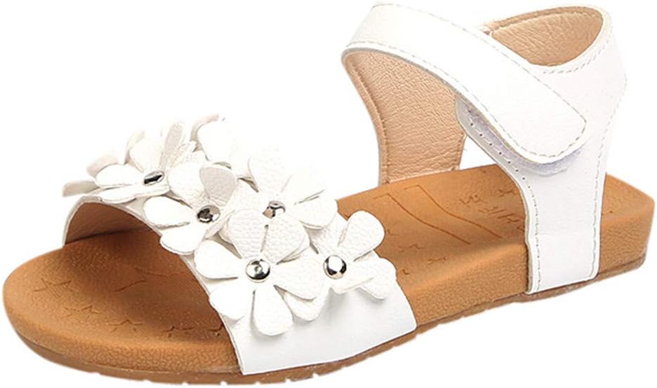 Baby Girls Floral Sandals Soft Sole Anti-Slip Summer Princess Dress Bowknot Sandals Beach Shoes 1-6Years