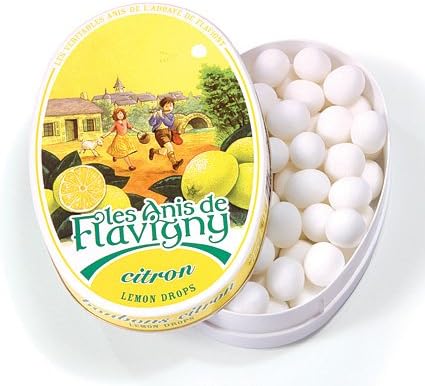 Lemon - Abbaye de Flavigny Tin Anise drops all natural 1.8 oz, Three