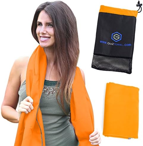 Microfiber Quick Dry Travel Towel Best Lightweight &amp; Sports Towel for Beach, Fitness, Gym, Yoga, Bath Antibacterial &amp; Extra Absorbent Free Carry Bag for Easy Storage