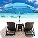 SNAIL Beach Umbrella, 7 ft Sand Anchor with Tilt Aluminum Pole, Portable Sun ray Protection Beach Umbrella with Carry Bag for Outdoor Patio, Blue