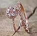 Zhiwen Fashion Elegant Women 18K Rose Gold Filled Morganite Pink Gemstone Wedding Bridal Ring Set（Size 6-10） (US code 8)