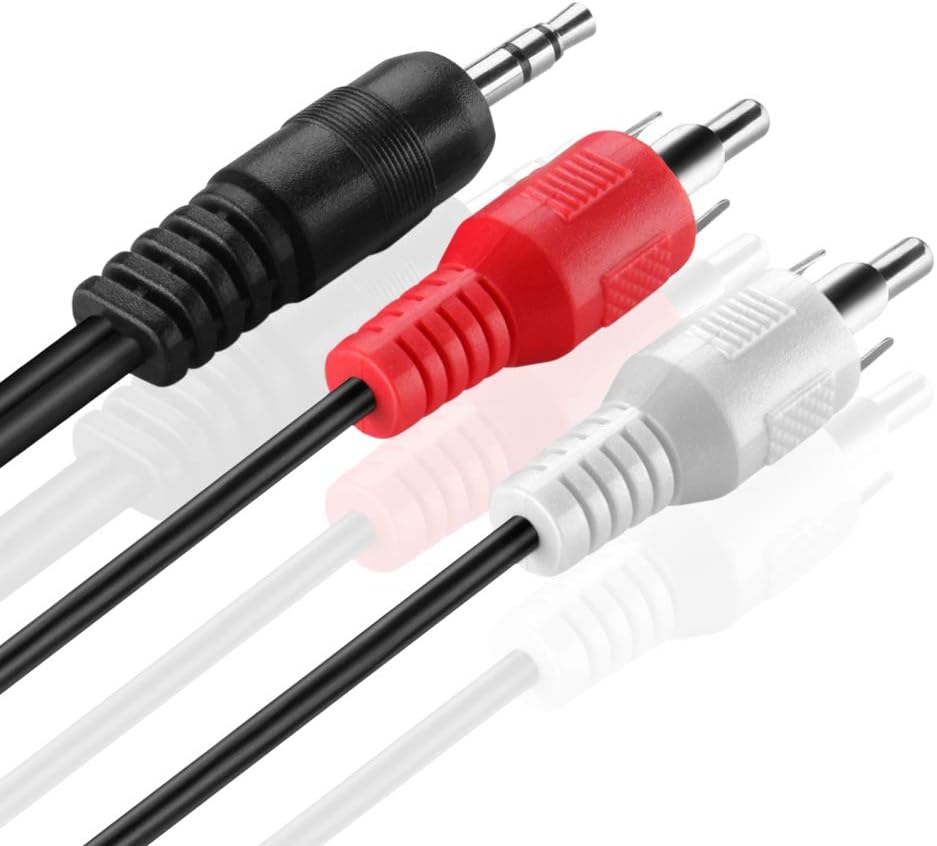 TNP 3.5mm to RCA Audio Cable (25 Feet) Bi-Directional Male to Male Gold Plated Connector AUX Auxiliary Headphone Jack Plug Y Adapter Splitter Converter to Left/Right Stereo 2RCA Wire Cord - Image 4
