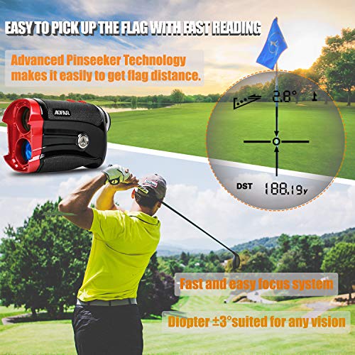 AOFAR G2 Golf Rangefinder with Slope Switch Technology, Flag-Lock, 600 Yards Laser Range Finder, 6X 25mm Waterproof, Carrying Case, Free Battery, Gift Packaging