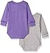 adidas Baby Girls' Logo Body Shirt Set 2 Pack, Purple/Gray, 3 Months