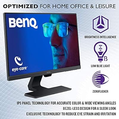 Benq 24 Inch Ips Monitor 1080p Proprietary Eye Care Tech Ultra Slim Bezel Adaptive Brightness For Image Quality Speakers Gw2480