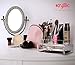 Acrylic Countertop Storage Makeup Organizer - Womens Nail polish make up brushes lipstick cosmetic brush jewelry holder with spacious bottom drawer counter display container for any vanity great gift!