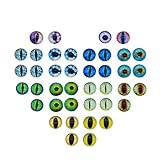 100PCS/Pack 15MM Assorted Round Glass Animal Eye Flatback Cabochons for Polymer Clay Doll Craft Making 25mm Cat Eye Evil Eye Bag