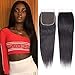 4x4 Lace Closure Straight Closure Human Hair Straight Free Part Lace Frontal Human Hair Natural Black Color(ST-10inch)