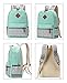 Veenajo Casual Lightweight Cute Dot Canvas Laptop Bag Shoulder Bag School Backpack for Teen(Light Green)