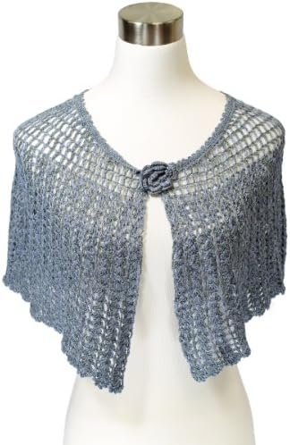 Modadorn Spring Summer Flower Mini Poncho Solid Netting Shawl
