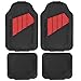 Motor Trend FlexTough 2 Tone Rubber Car Floor Mats for Auto - Heavy Duty All Season Black & Red