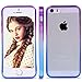 iPhone 5S Case, Vofolen Colorful Gradient Edge iPhone 5S Cover Clear Slim Shell Shock Absorbing Transparent Flexible Soft Bumper Case Armor Protective Shell for iPhone 5 5S (Purple Blue)