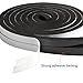 MAGZO Weather Stripping Door Seal, 1/2 Inch Wide X 3/8 Inch Thick Adhesive Foam Tape Soundproof Weatherstripping for Windows, 2 Rolls Total 13FT Black