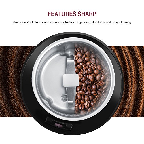 Elektrische Kaffeemühle, 400W Schleifmaschine Getreide Mühle mit Edelstahl Blatt für Kaffeebohnen, Nüssen, Samen… – Bild 3