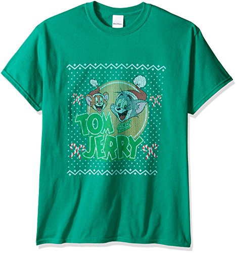 Hanna-barbera men s tom and jerry ugly christmas t-shirt, kelly, …