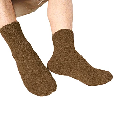 Raylans Men Winter Warm Fluffy Soft Fuzzy Socks Bed Sleep Floor Socks