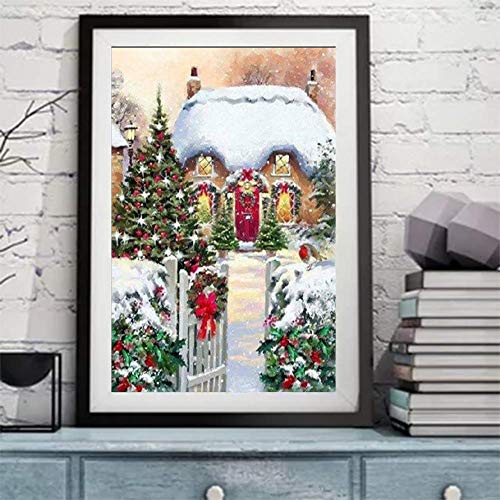 Christmas Diamond Painting Kits for Adults, BENBO Full Drill 5D DIY Paint by Numbers Mosaic Cross Stitch Arts Craft for Home Wall Decor, 11.8Inx15.8In