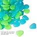 Homder 220pcs Glow in the Dark Garden Pebbles for Walkways & Decor and Plants Luminous Stones in Blue & Green & White