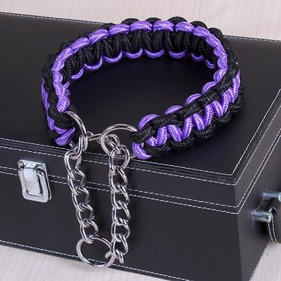 ACCENTORY Pet Collars for Dogs Neck 9.5" 13.5" 17.5" 23.5 to 25" Small Medium Large Extra-Large Basic Dog Collar, Matching Leash &amp; Harness Available Separately (XL(collar:23.5" to 25"), black-purple)