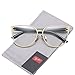 Pro Acme New Fashion Oversized Cat Eye Flat Lens Clear Glasses Frame for Women (Baby Gold)
