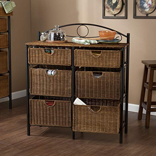 Furniture HotSpot Iron/Wicker Storage Chest