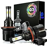JDM ASTAR G2 8000 Lumens Extremely Bright CSP Chips H13 9008 All-in-One LED Headlight Bulbs Conversion Kit, Xenon White