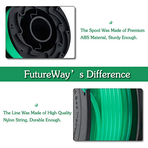 FutureWay String Trimmer Replacement Spool Line 0.08” GH3000 GH3000R LST540, Weed Eater String Autofeed Spool Line 20ft Compatible with Black Decker SF-080, Cordless Trimmer Edger Replacement (6 PCS) - Thumbnail 3