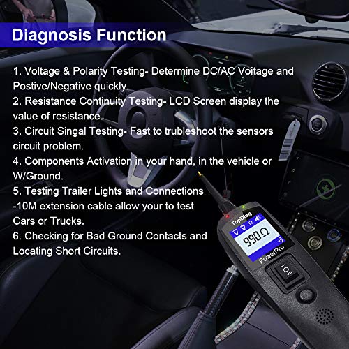 Car Circuit Tester Probe Kit Safego Automatic Electrical Diagnostic Circuit Breaker Finder 12V/24V Wire Tester/Load Tester/Volt Tester/Short Finder