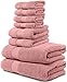 8 Piece Bath Towel Set. 2017(New Collection). 2 Bath Towels, 2 Hand Towels, 4 Washcloths. Premium Quality Turkish Towels. Super Soft, Plush and Highly Absorbent. (Towel Set - Set of 8, Rose Gold)