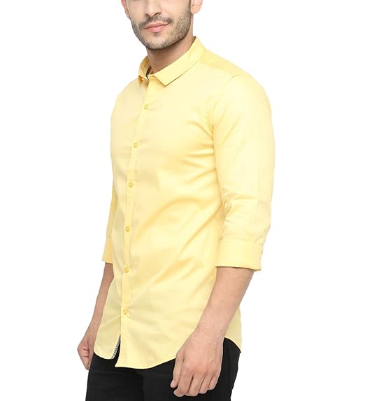 yellow slim fit shirt