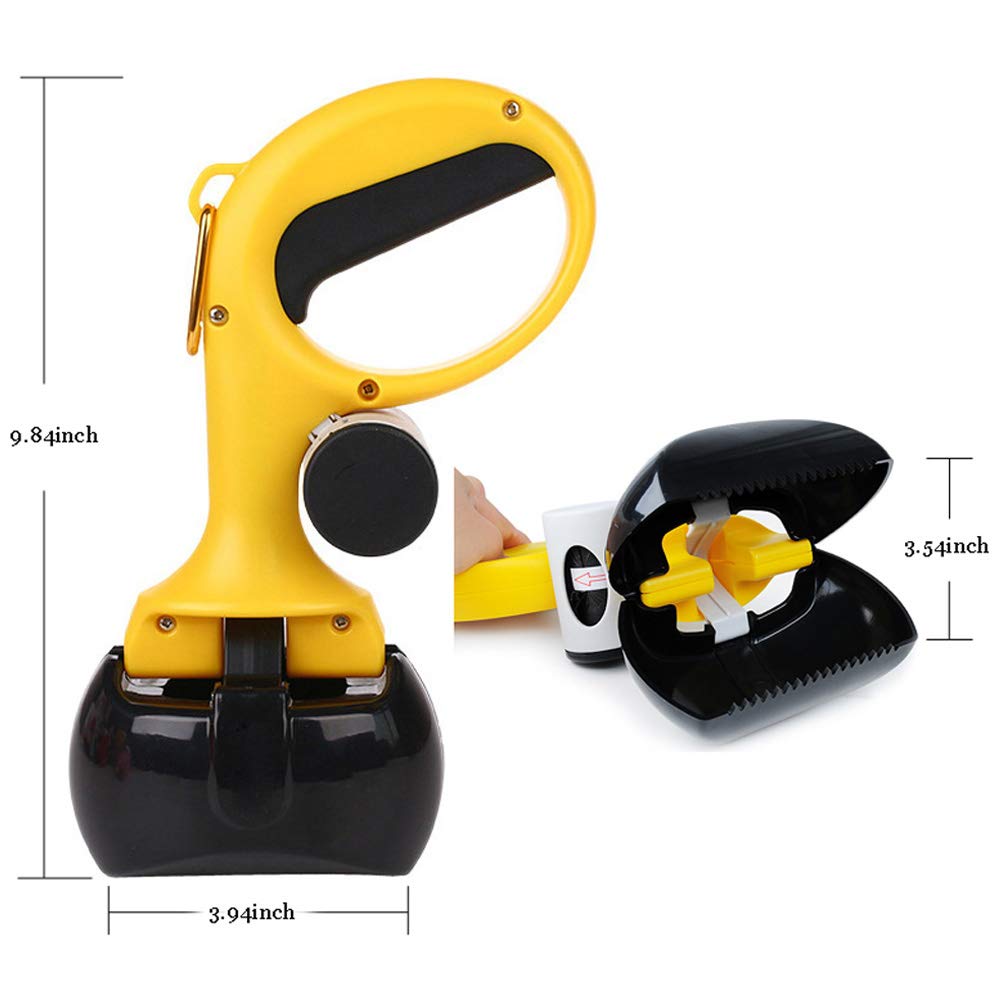 Pooper Scooper - Portable Pet Waste Scoop - Ndoor Or Outdoor Waste Pickerpet Poop Clamp（ Free Pet Brush 6 Roll Poop Bags ）