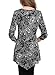 BAISHENGGT Women's Crewneck Long Sleeve Handkerchief Hem Tunic Top XX-Large Black Floral