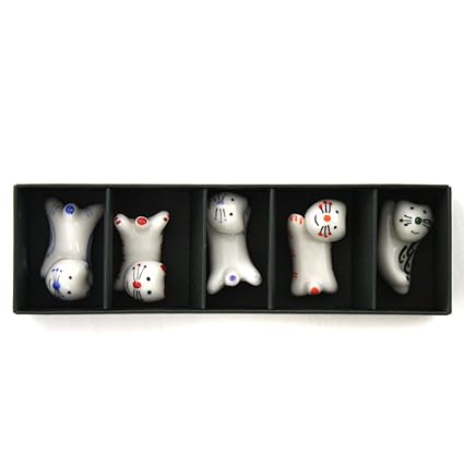 Essstäbchenablagen Geschenk-Set Katzen, 5er Set HaO-071305