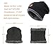 HINDAWI Winter Beanie Scarf for Boys Girls (5-14 Years) Warm Snow Knit Hats Windproof Circle Scarf Kids Slouchy Skull Cap Black