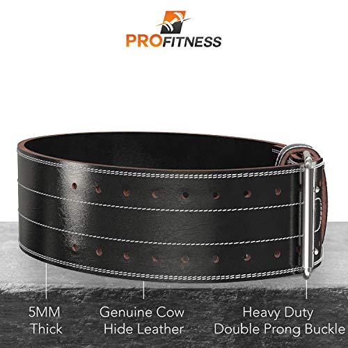 ProFitness Weightlifting Belt (4 Inches Wide) Genuine Leather Lifting Belt Great Back
