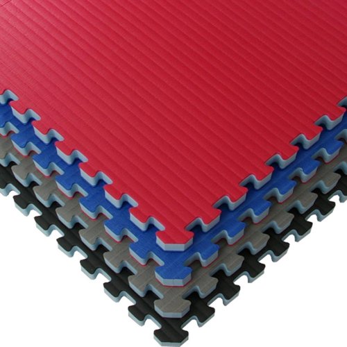 Greatmats MMA BJJ Interlocking Foam Tiles 2x2 Ft x 1.5 Inch for Home Grappling Jiu Jitsu Dojo Judo Karate Mats Floor Flooring, 10 Pack (Black/Gray)
