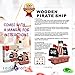 SadoCrafts Wooden Pirate Ship Kit - Fun, Interactive, Educational and DIY Boat Painting and Assembling Kit for Kids Ages 5 and Above