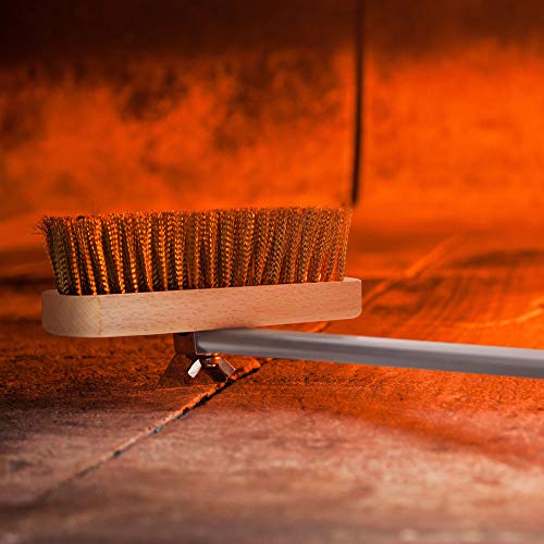 SHANGPEIXUAN Pizza Brush Commercial Grill Brush with 47-Inch Aluminum Handle