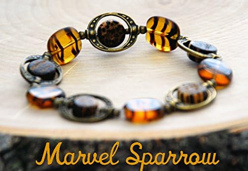 Animal Print Safari Mix Antique Gold Bracelet, Costume Jewelry, Amber, Coco Wood, Autumn, Fall, Jurassic Park Inspired Jewelry