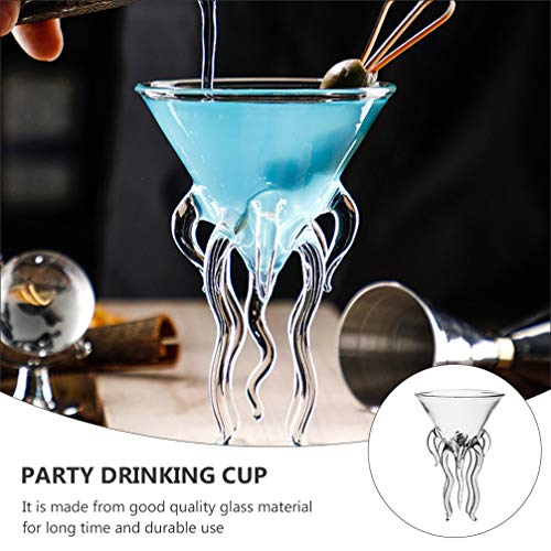 YARNOW Einzigartiges Weingläser-Set 2PCS Octopus Cocktailglas Quallen Saftglas Tasse Martini- Wein Becher Octopusförmige… – Bild 5
