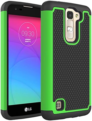 LG Escape 3 Case, LG Phoenix 2 Case, LG K8 Case, kaesar [Slim Protective Cover Series] Hybrid Dual Layer Armor Defender Protective Case Cover for LG Escape 3 / LG Phoenix 2 / LG K8 - Green