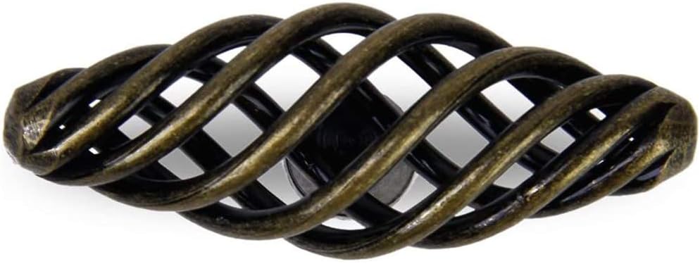 POFET 8pcs Twist Cage Spiral Design Vintage Kitchen Cabinet Cupboard Handles Knobs 7CM Antique brass - Image 5