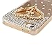 iPhone SE Case,Iphone5S Case,iPhone 5 Case - Mavis's Diary Luxury 3D Handmade Bling Crystal Golden Love Heart Cross with Shiny Sparkle Rhinestone Diamonds Girly Clear Hard Cover with Soft Clean Cloth