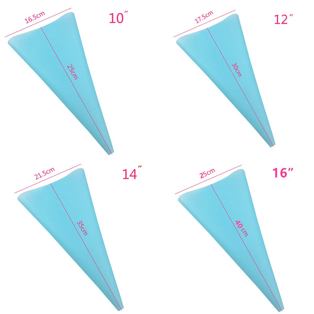 Tukcherry Douilles 4pcs Pâtisserie, Poche à Douille Accessoires de Décoration en Acier Inoxydable 304 - Décoration de Gâteaux pour Tarte, Biscuit, Pâtisserie, Bonbon, Gâteau, Cupcakes et Cookies