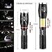 2 Pack High Lumen Flashlight, 1000 Lumen, Zoomable, 6 Modes, Cree LED, Waterproof Handheld Flashlight with COB Working Light, Rechargeable Battery & Charger & Bicycle Mount Included