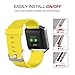 Fitbit Blaze Accessories Classic Band Large, UMTele Soft Silicone Replacement Sport Strap Band with Quick Release Pins for Fitbit Blaze Smart Fitness Watch Yellow, Frame Not Included (6.7